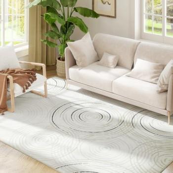 PureSwirl Cream Floor Mat – Hypoallergenic, 160x230 cm