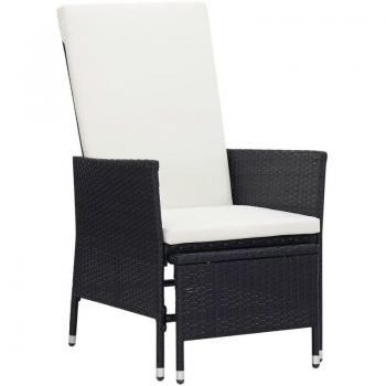 Casaluxe Polyrattan ReclinaCuscino Nero