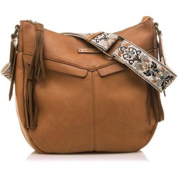 Mustańg Bandolera Marrón para Mujer con Detalle de Flecos