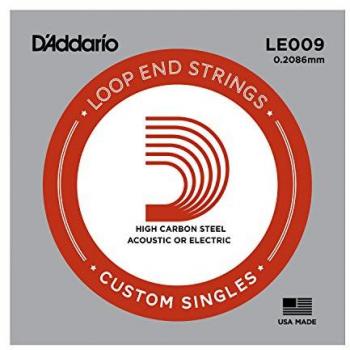 Corde de banjo D'Addario en acier plein à boucle, calibre .009