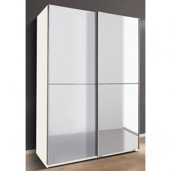 Chic White Full Mirror Sliding Wardrobe