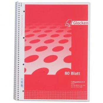 Collegeblock Glocken – A4, 60 g/qm, 80 Blatt, kariert, 4‑fach gelocht