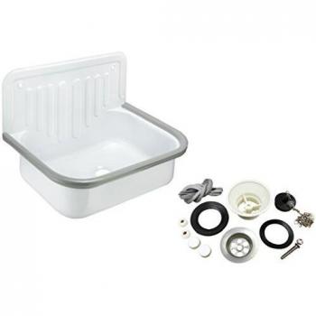 Ausgussbecken Stahlausgussbecken mit Ablauf weiß emailliert Alape