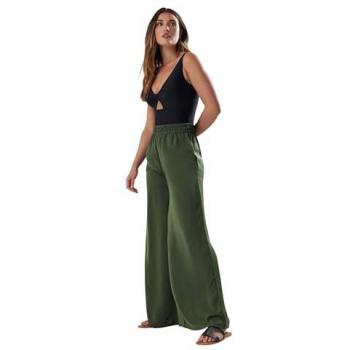 Pantalons vert en satin martelé Long Tall Sally
