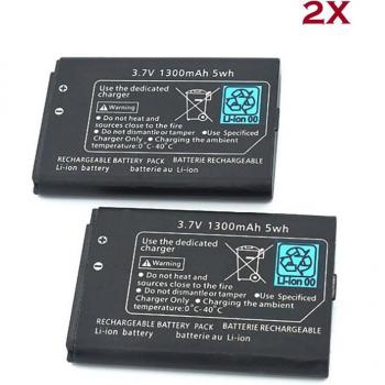 2Pcs Lithium-ion Battery Pack for Nintendo 2DS/3DS 1300mAh with Tools