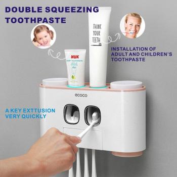 5-Tier Toothbrush Holder with Cups and Automatic Toothpaste Squeezer
