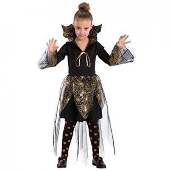 Costume Strega per Bambini con Cappello e Ragnatele