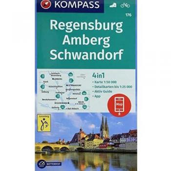 KOMPASS Wanderkarte Regensburg, Amberg, Schwandorf: 4in1 Wanderkarte 1:50000 mit Aktiv Guide und Detailkarten inklusive Karte zur offline Verwendung ...