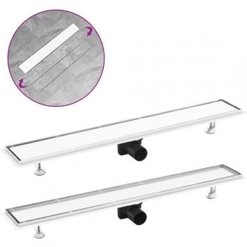 VidaXL 2-in-1 Shower Drain 83x14 cm Stainless Steel