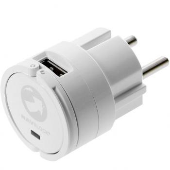 Navilock AC‑USB‑Dualport Adapter 110–230 V, Weiß