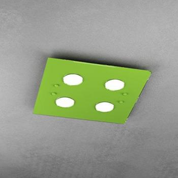 Plafoniera Moderna Quadrata Verde 4 Luci LED Gx53 40 cm