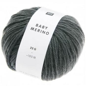 Pelote de laine BABY MERINO 25gr – Design Rico – Gris anthracite-ecru