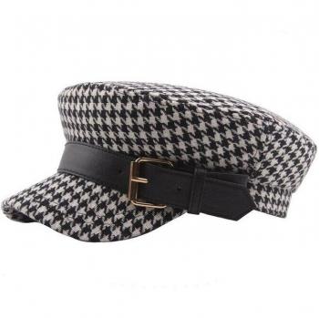 Thick Wool Beret with Belt Strap for Women