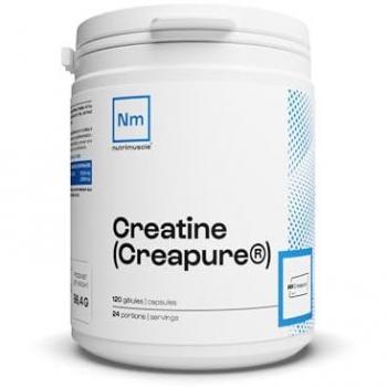 Créatine 100% Pure – Monohydrate Creapure® – Prise Masse Musculaire & Force – Whey Protéine complément idéal – 120 gélules – Nutrimuscle