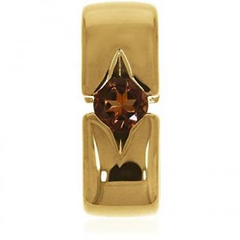 Runder Xen-Anhänger in Gelbvergoldung – 5 mm Rauchquarz, 0,50 ct – 925 Sterling Silber