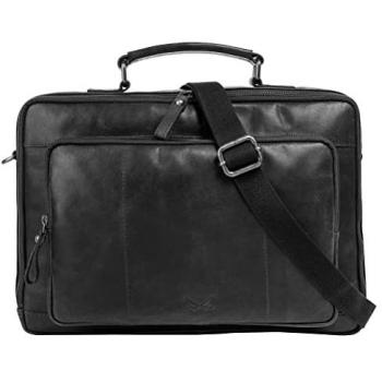 Sansibar Leder Aktentasche, schwarz