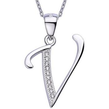 VIKI LYNN Collier avec Oxyde de Zircon Lettre V