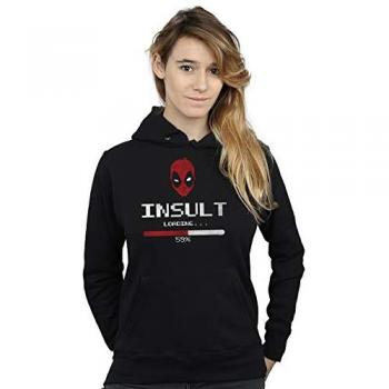 Felpa Marvel Insult Loading con Cappuccio Nero Donna XXL