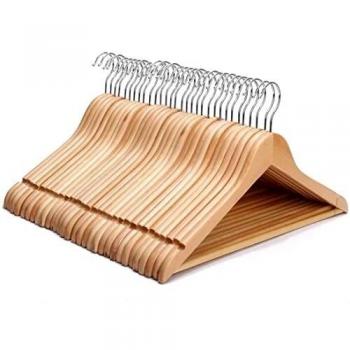 Naturholz‑Kleiderbügel KEPLIN – 30 Stück, robust & langlebig