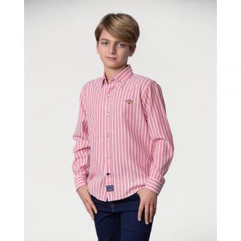 Camisa de niño Spagnolo rayas coral
