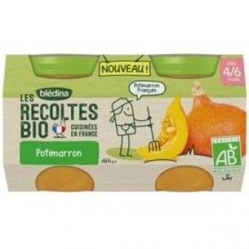 Blédina Les Récoltes Bio Potimarron – 200 g Bio‑Frischkäse in 2‑Glas‑Packung ab 4 Monaten