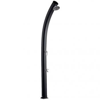 Doccia Solare Jolly 33L in Alluminio Antracite con Lavapiedi, Altezza 233 cm, Soffione a Pioggia e Base Rinforzata