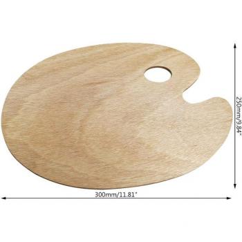 Wooden Oval Palette with Thumb Hole for Painting