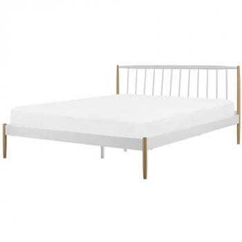 Eu Super King Size Metal Bed Frame with Wooden Legs