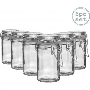 Set of 6 Clear Glass Storage Jars 70ml