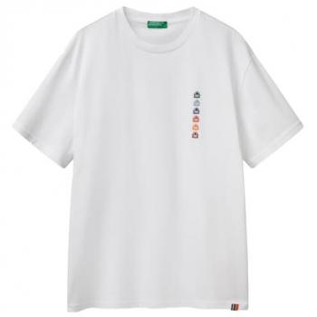 United Colors Benetton T-Shirt Weiß Oversize 3BL0U10A1