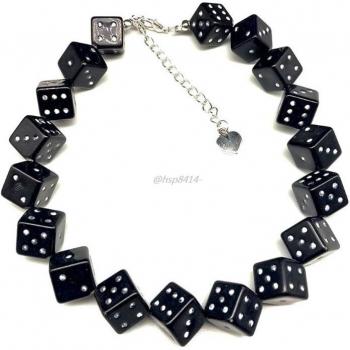 Acrylic Dice Beads Party Choker