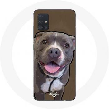 Samsung Galaxy A51 5G Case Pitbull Dog White Gray