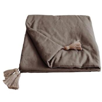 Cocoon Taupe – Doublure de Lit Pomponnée, 90 × 190 cm