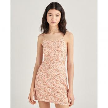 Vestido corto de tirantes con estampado Green Coast