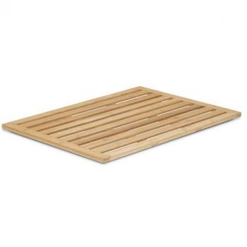 Bambú Shower Mat con Reverso de Goma – 45 x 62 x 3.2 cm, Madera Natural