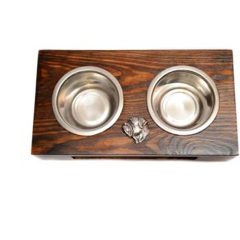 Bulmastiff: Set regalo “Cane e Legno” – supporto + ciotole