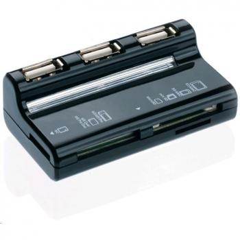 Connect IT USB 2.0 Hub 3 Ports und Kartenleser, Schwarz