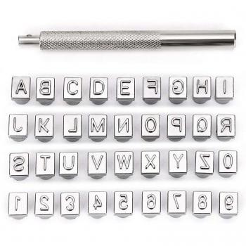 6mm Capital Letters and Numbers Stamp Set for Leather Craft