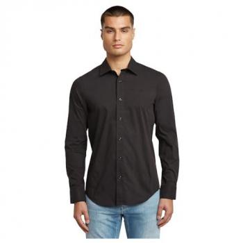 G‑Star Camisa Ajustada Negra de Algodón Orgánico, Talla L