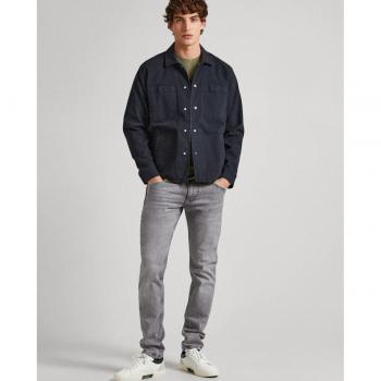 Pepe Jeans Pantalones de Hombre Tapered con Acabado Desgastado Gris