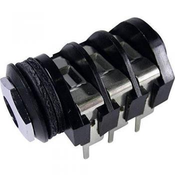 Prise Audio Jack 6.35 mm Femelle Cliff CL1330A 3 Pôles Noir