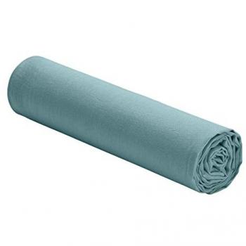 Drap Housse 100% Lin Lavé 200 x 200 cm Couleur Bleu Stone