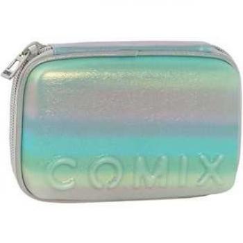 Astuccio 3 Zip Comix Light Blue Rainbow