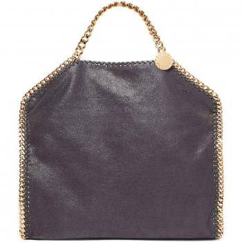 Stella McCartney Women's Black Eco-Leather Handbag with Golden Chain ONE SIZE Black
