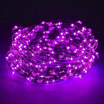 Guirnalda de Navidad LOLAhome de 8 funciones con 480 luces LED fucsia para interior y exterior, longitud de 24 metros
