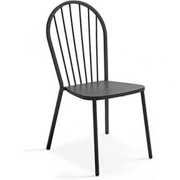 Sedia da giardino in metallo grigio antracite
