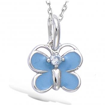 Pendentif en Argent Rhodié Papillon