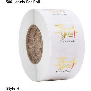 Étiquettes de sceau transparentes Merci pour votre commande en rouleau de 500