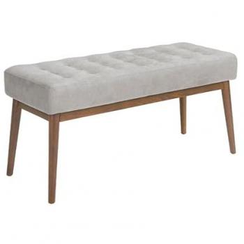 Banqueta tela y madera nogal 100 x 40 x 45