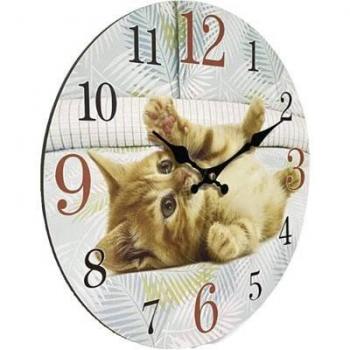 Timeless Cat 12‑Hour MDF Wall Timer